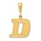 14K Yellow Gold Initial D Charm Letter Pendant Jewelry 26mm x 15mm